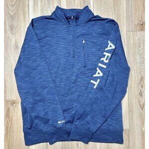 Ariat Tek Cold Series 1/4 Zip Blue Fleece Pullover Sweatshirt - Men Size Medium